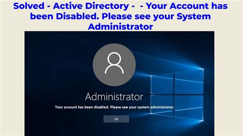 Computer Account Disabled In Ad