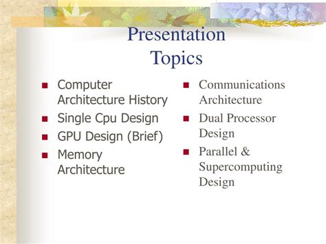 computer architecture related topics