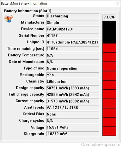 Computer Battery Information