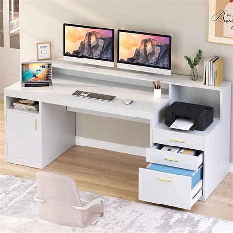 Computer Desk With File Drawer And Printer Shelf