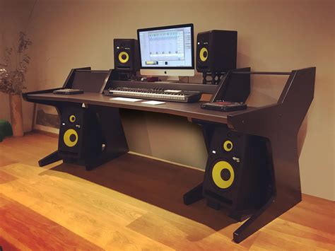 Large Modern Wood Recording Studio Desk for Composer