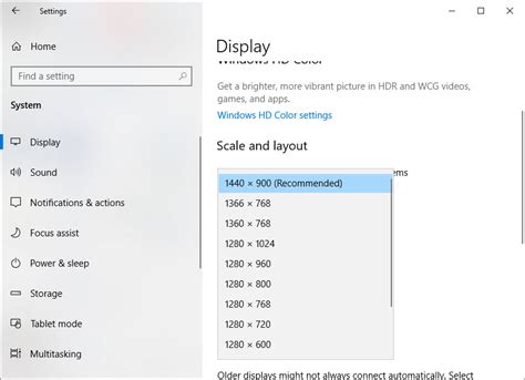 computer display resolution settings