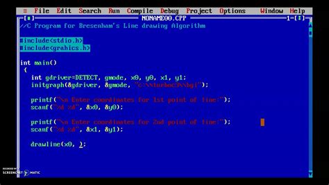 Computer Graphics Line Drawing Program In C