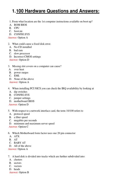 computer hardware and software questions and answers pdf free download
