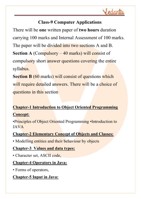 computer icse class 9 syllabus