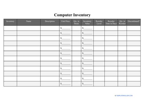 computer inventory database template