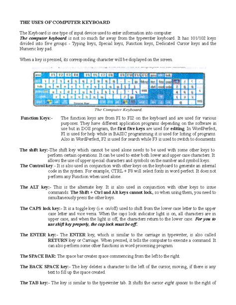 Computer Keyboard Uses