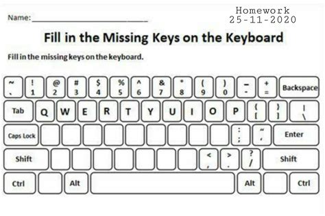 Computer Keyboard Worksheet Answer Key