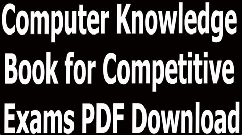 computer knowledge questions for competitive exams pdf
