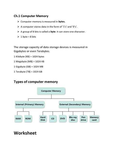 Computer Memory Grade 5