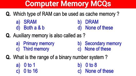 Computer Memory Mcq Test