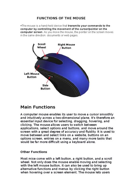 Computer Mouse Definition And Purpose
