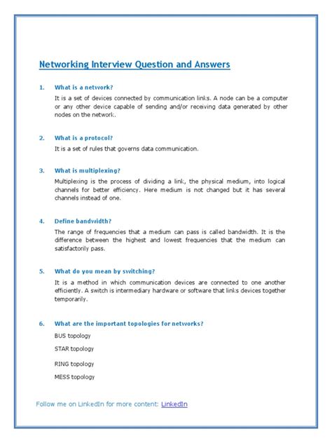 Computer Networking Interview Questions And Answers Pdf