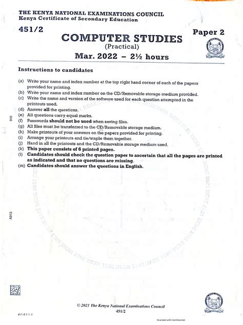 Computer Paper 2 Pdf