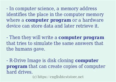 Computer Program Example Sentence