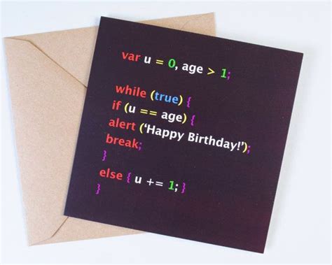 Computer Programming Birthday Cards Free Printable