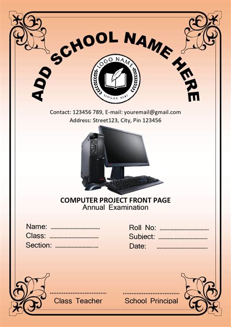 Computer Project Work Front Page