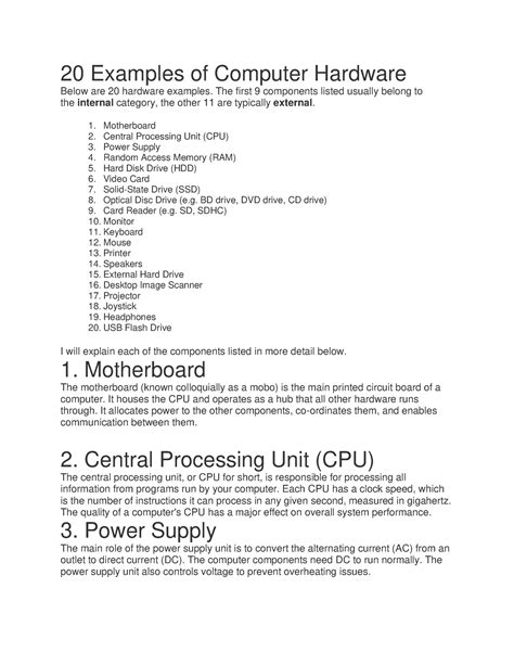 Computer Resources Examples