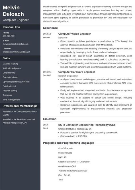 computer science engineering resume template