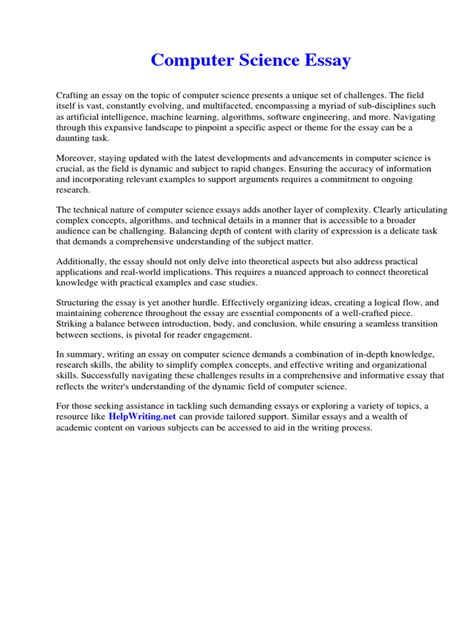 Computer Science Essay Pdf