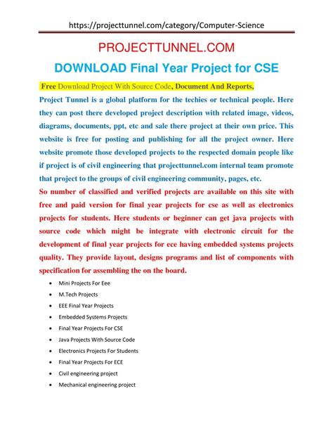 computer science final year project presentation ppt sample pdf