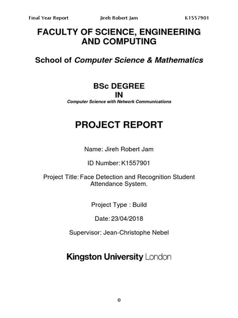 computer science final year project report example