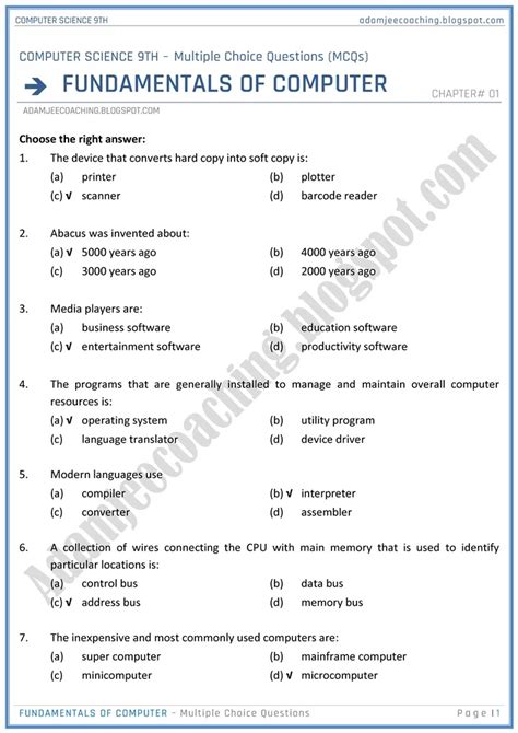 computer science multiple choice questions with answers pdf download