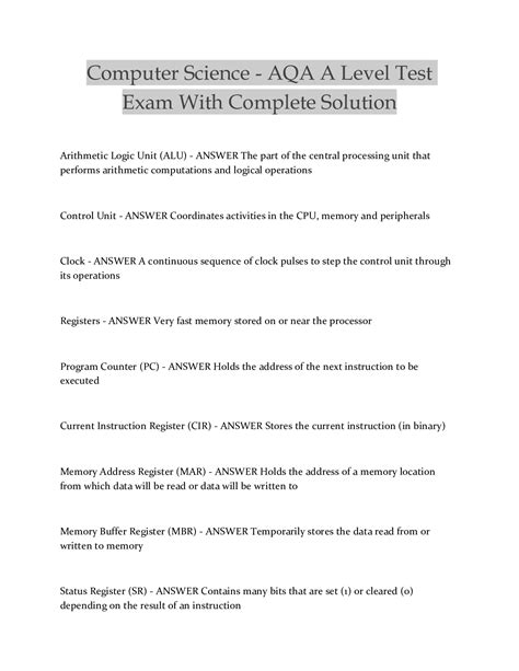 computer science practice questions a level