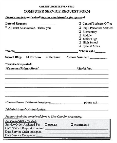 FREE 12+ Sample Computer Service Request Forms in PDF MS Word