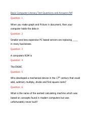 computer skills test questions and answers pdf