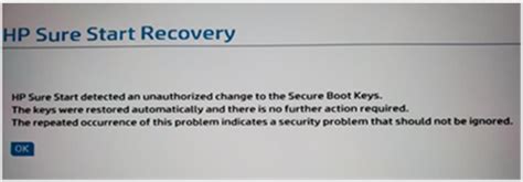 computer stuck in startup loop protected by hp sure start