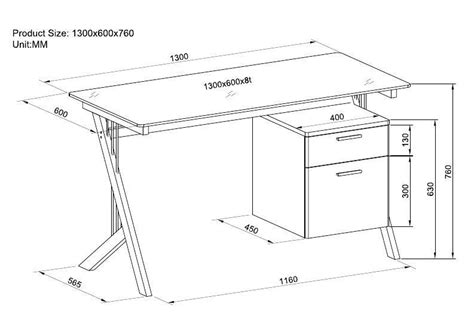 computer table size in mm