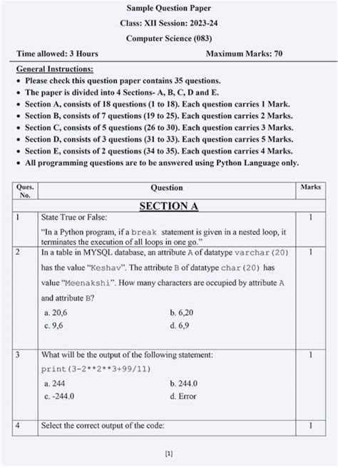 Computer Teacher Sample Paper