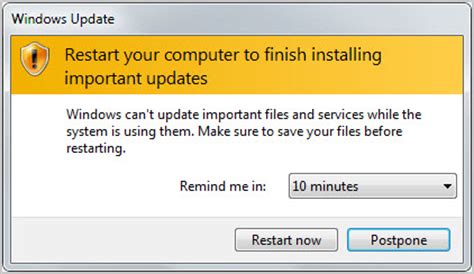 computer won't update and restart