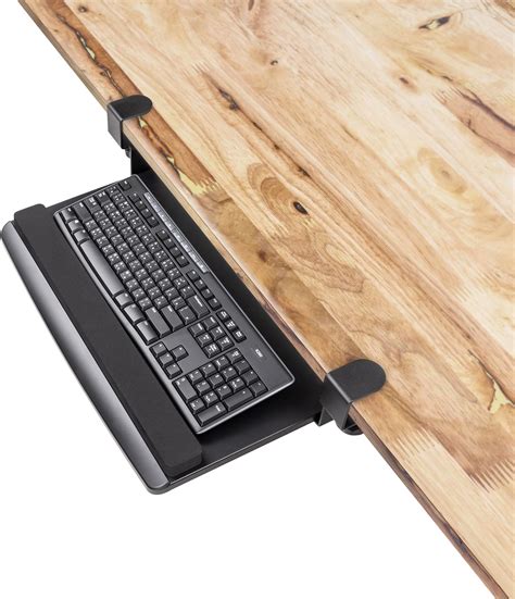 WOKA Keyboard Tray Under Desk Ergonomic 26x12 Keyboard Mouse Holder, Pull Out Sturdy C Clamp