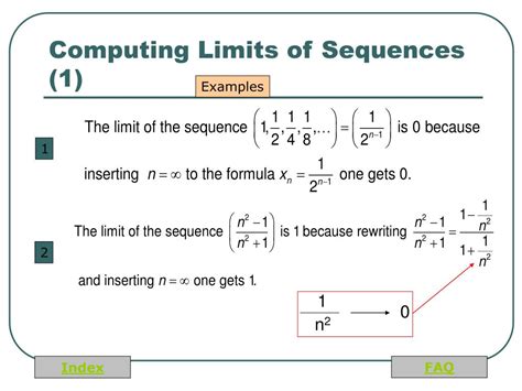 computing limits of sequences