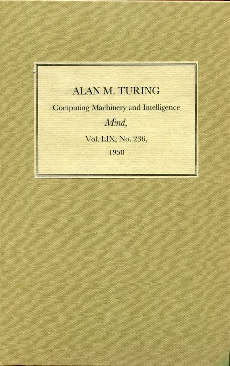 Computing Machinery And Intelligence Alan Turing Pdf