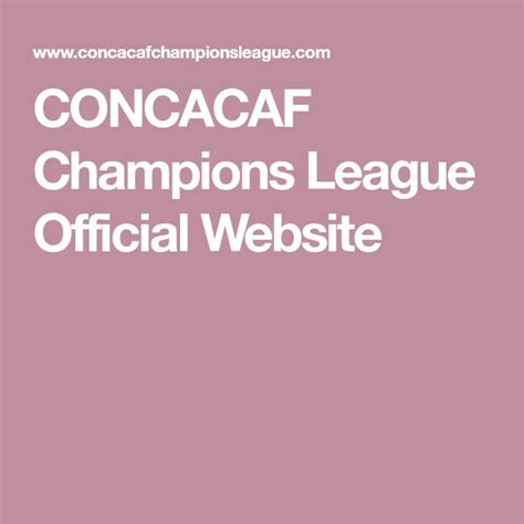 concacaf champions league official website