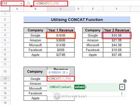 Concat Multiple Strings Google Sheets