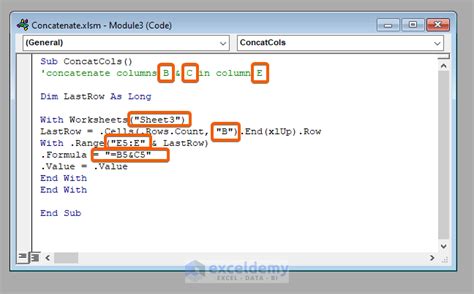Concatenate Range Vba Code