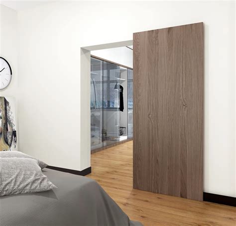 Concealed Barn Door Hardware in Bedroom
