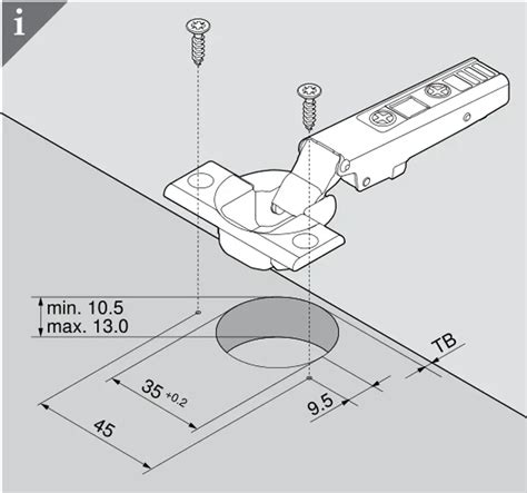 Concealed Hinge Drilling Dimensions