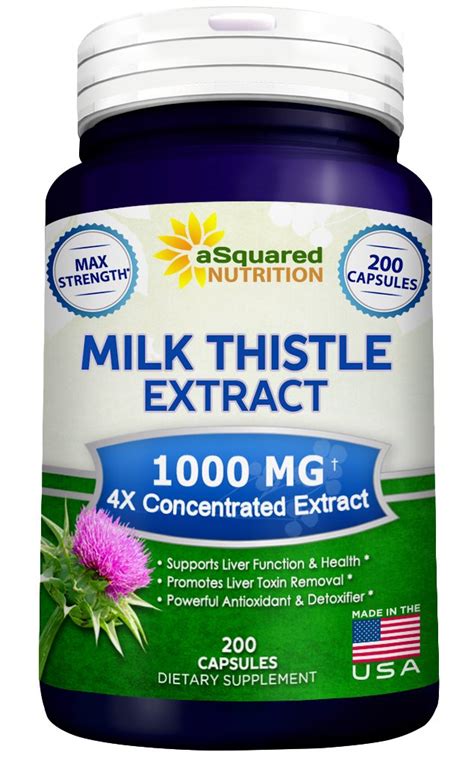 concentrated extract milk thistle 1000mg