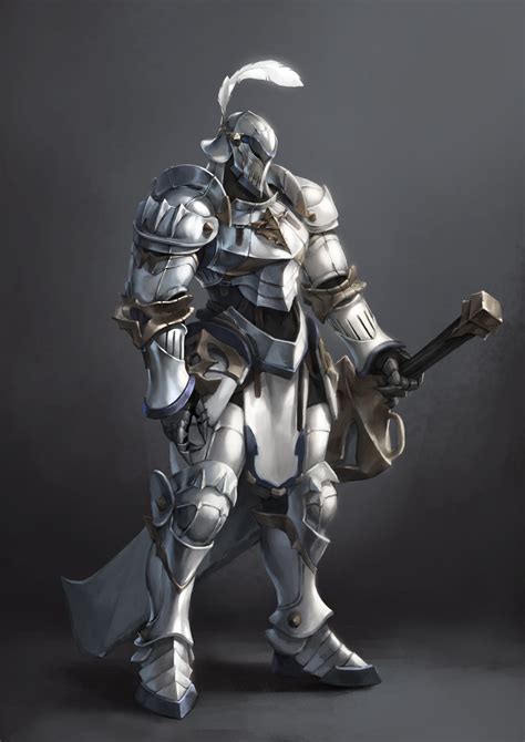 ArtStation knight in heavy armor, WOOJU KO Fantasy character design, Concept art characters