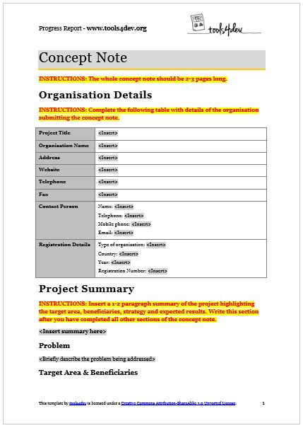 Concept Note Template 22+ For (Word & PDF Format)