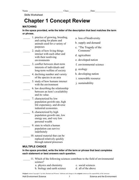 Understanding The Concept Review Answer Key Chapter 3