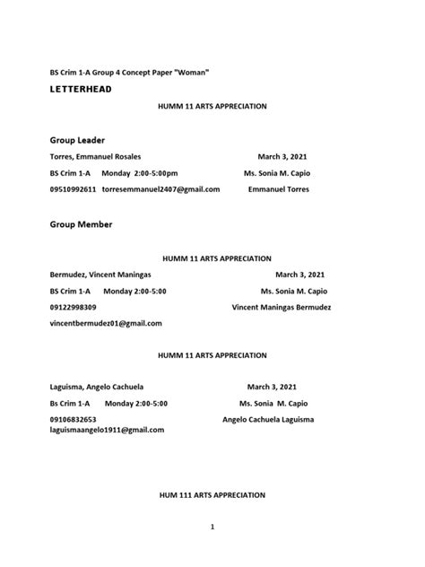 Concept Paper About Art