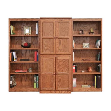 Concepts in Wood 6 Shelf Wood Bookcase, 84 inch Tall Oak Finish