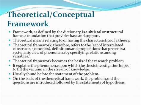 conceptual theoretical framework examples
