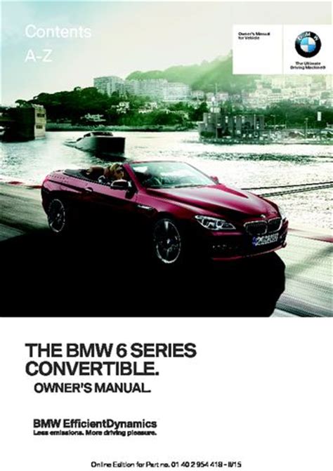 Bmw 640i Owners Manual